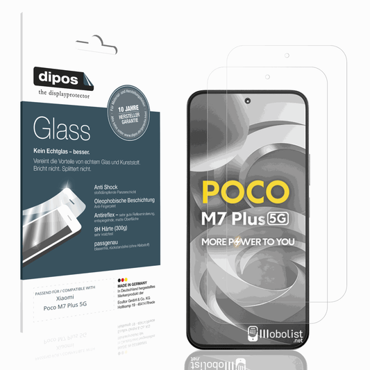 Matte Displayschutzfolie von dipos passend für Xiaomi Poco M7 Plus 5G, 9H kratzfest und blasenfrei montiert