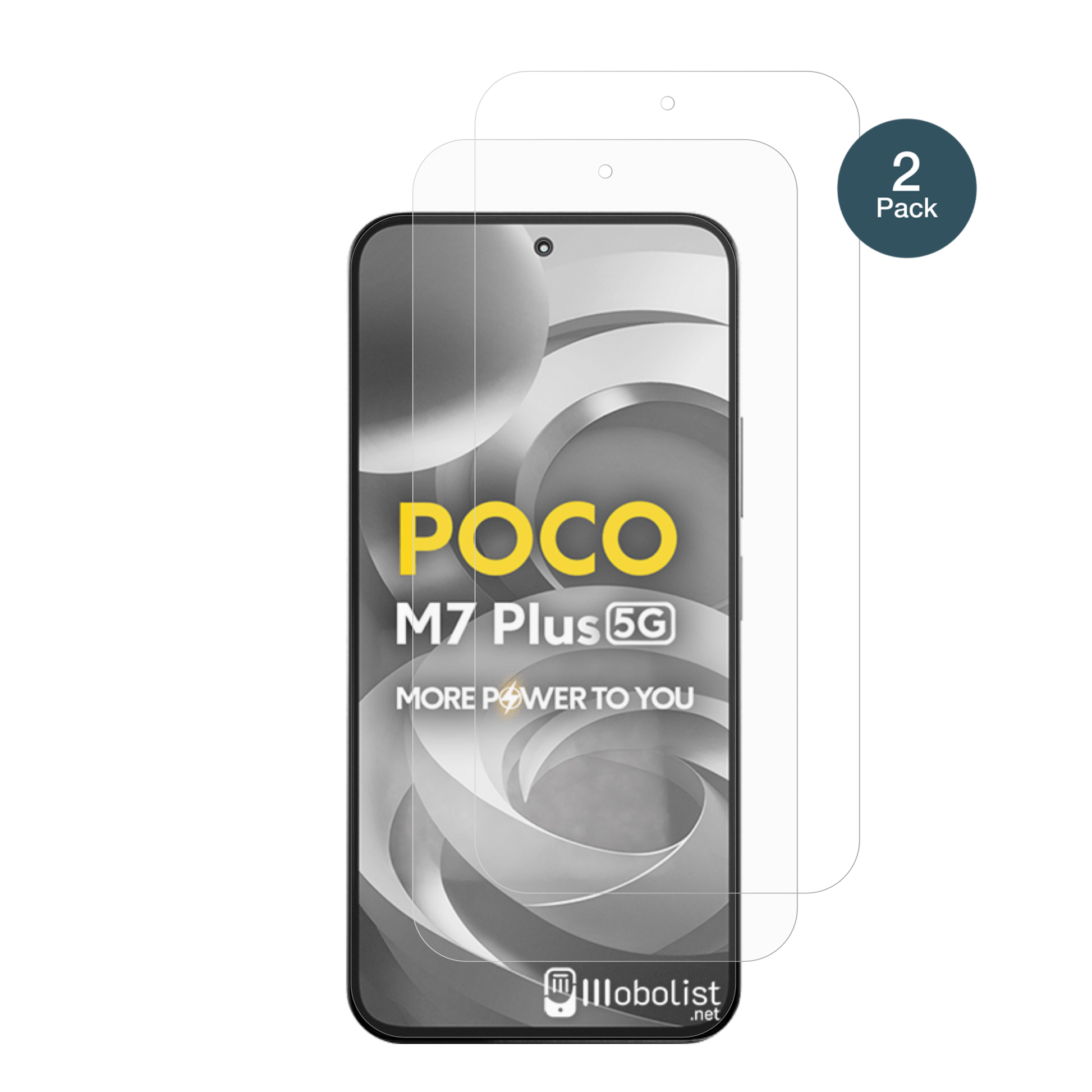 XiaomiPoco M7 Plus 5G mit aufgebrachter dipos Panzerfolie, die lästige Fingerabdrücke minimiert