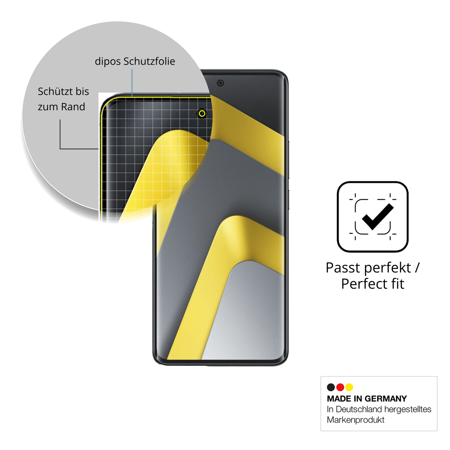Besonders flexibler Displayschutz mit Anti-Shock-Schicht im Materialmix