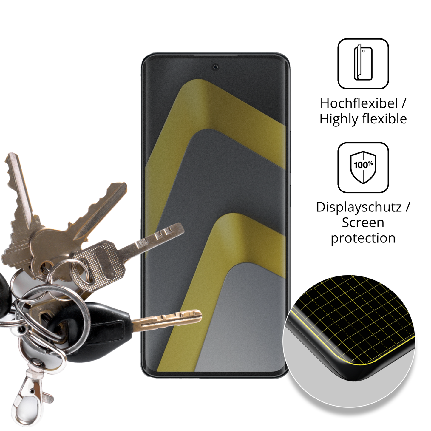 dipos Displayschutz für Xiaomi Poco M8 5G, mit Blickschutzfilter und perfekter Passform auch für die Rundungen