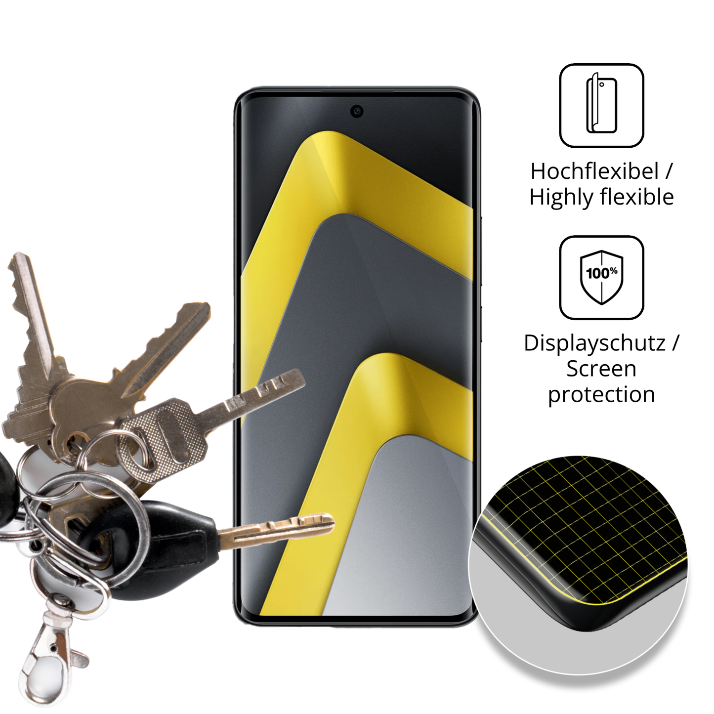dipos Displayschutz für Xiaomi Poco M8 5G, transparente Oberfläche, geringe Dicke und perfekte Passform