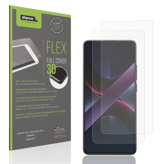 Matte Displayschutzfolie von dipos passend für xiaomipoco x7, 100% Displayabdeckung und blasenfreie Montage