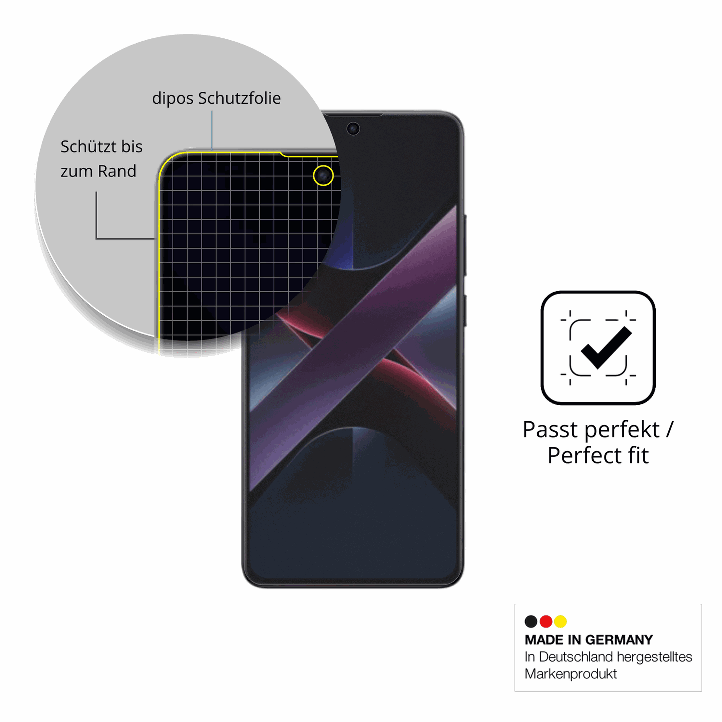 Besonders flexibler Displayschutz mit Anti-Shock-Schicht im Materialmix