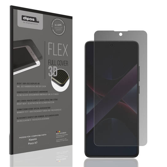 Blickschutzfolie von dipos passend für xiaomipoco x7, 100% Displayabdeckung und blasenfreie Montage