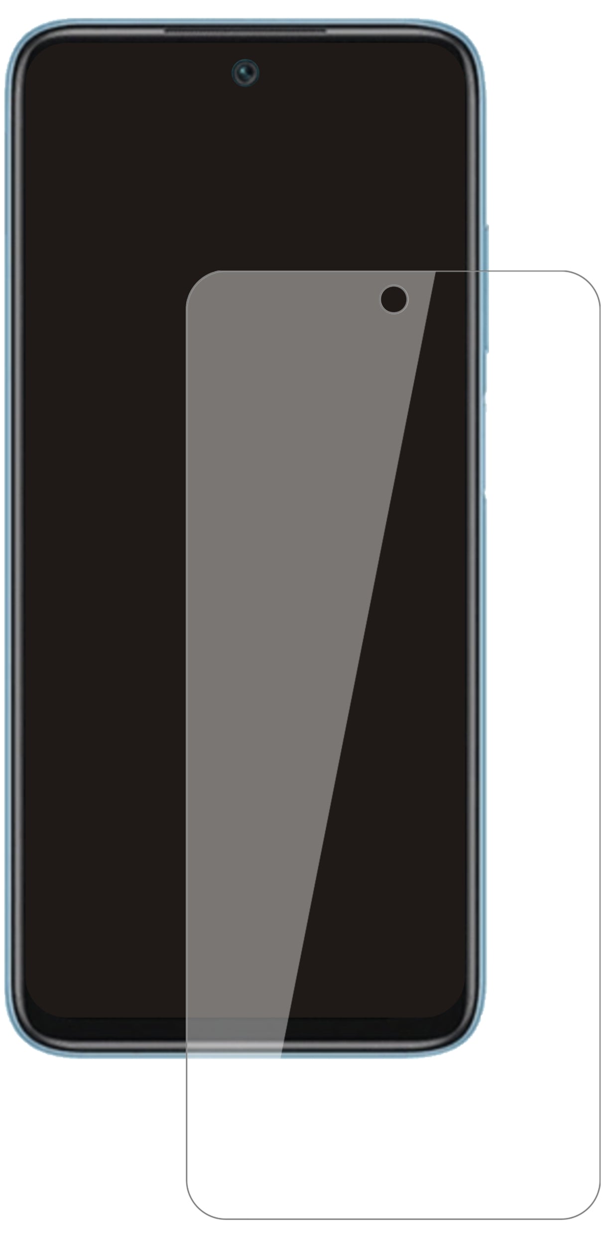 XiaomiRedmi 10 mit aufgebrachter dipos Flex Schutzfolie, glasklare Darstellung ohne Einschränkungen