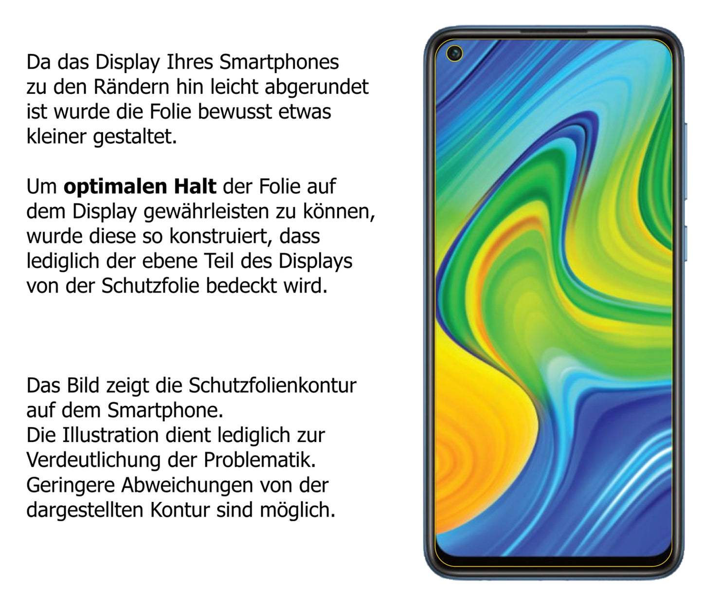 Schutzfolie mit optimaler Passform, zur Verwendung mit Hüllen geeignet
