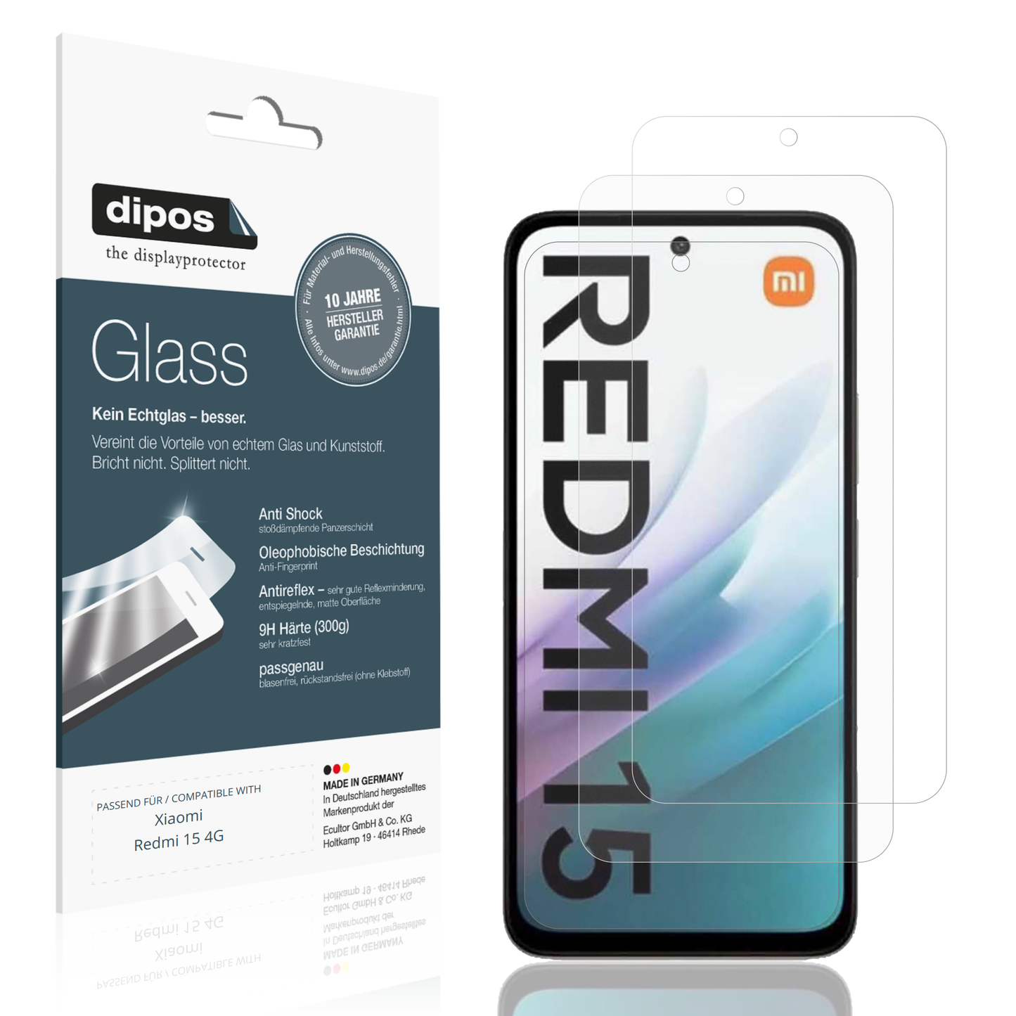 2x 9H Schutzfolie matt für Xiaomi Redmi 15 4G Panzerfolie
