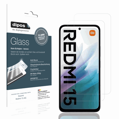 2x 9H Schutzfolie für Xiaomi Redmi 15 4G Panzerfolie
