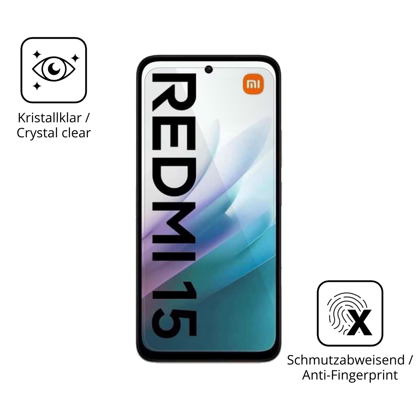 2x 9H Schutzfolie für Xiaomi Redmi 15 4G Panzerfolie