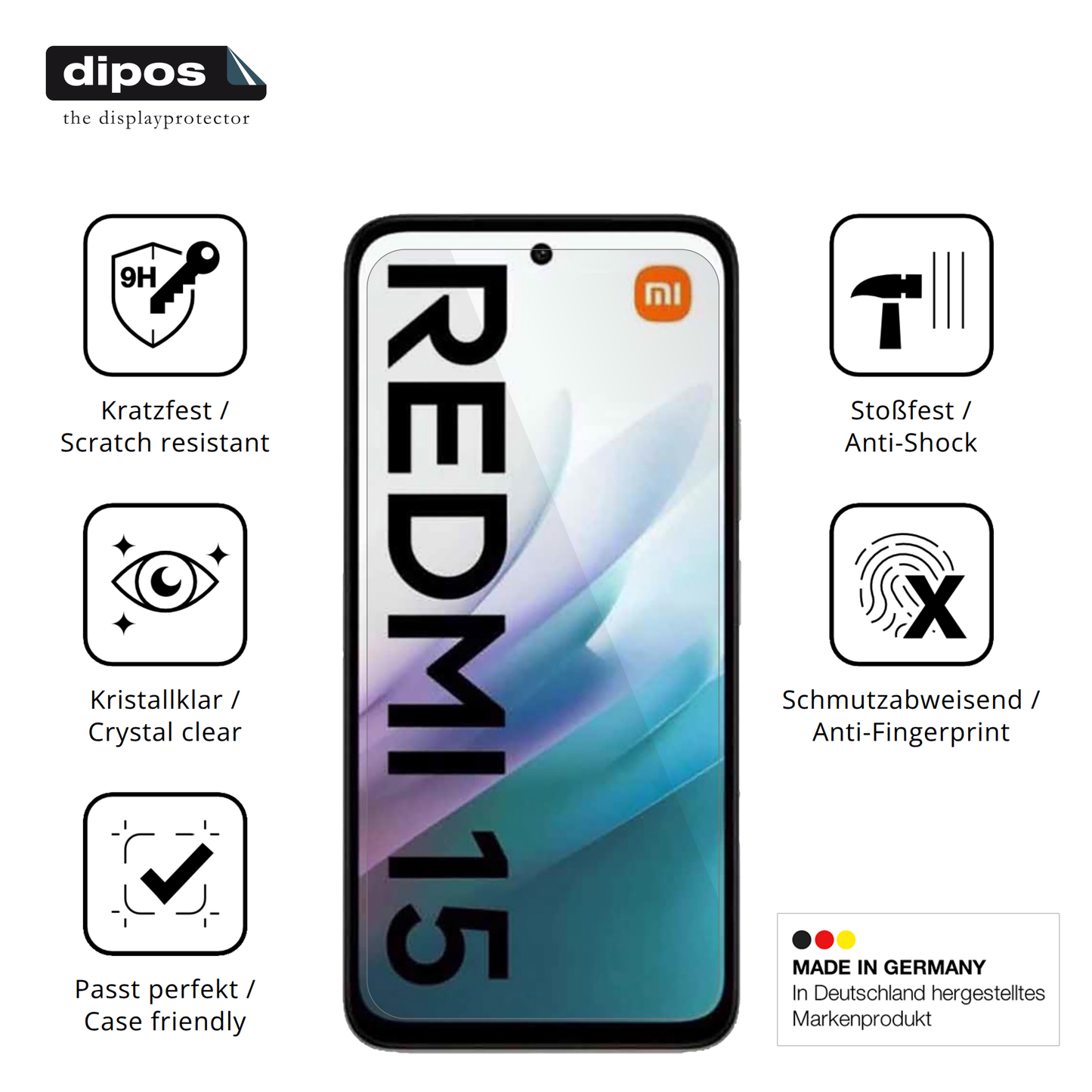 2x 9H Schutzfolie für Xiaomi Redmi 15 4G Panzerfolie