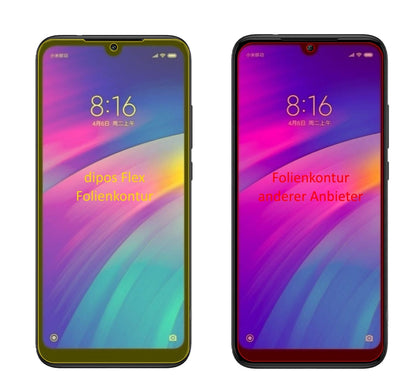 3x Screen Protector for Xiaomi Redmi 7 Protective Film covers 100% dipos Flex