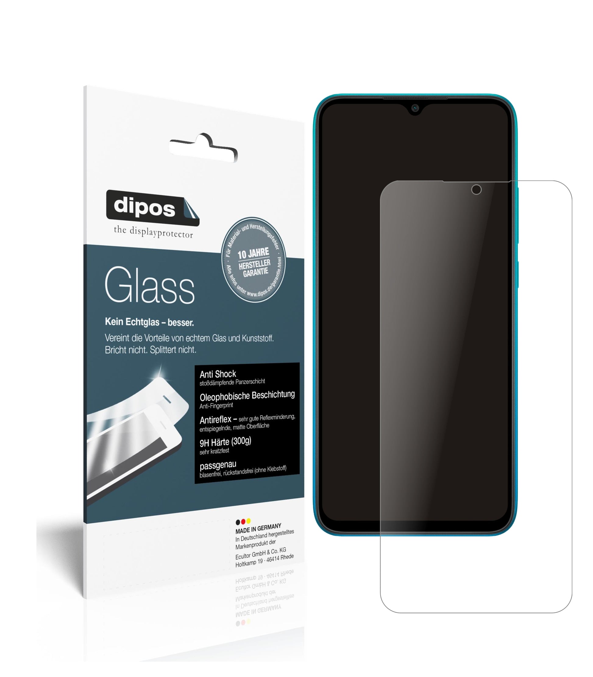 Matte Displayschutzfolie von dipos passend für Xiaomi Redmi 9i Sport, 9H kratzfest und blasenfrei montiert