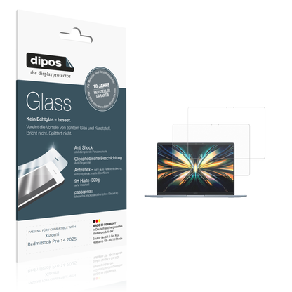 Matte Displayschutzfolie von dipos passend für Xiaomi RedmiBook Pro 14 2025, 9H kratzfest und blasenfrei montiert
