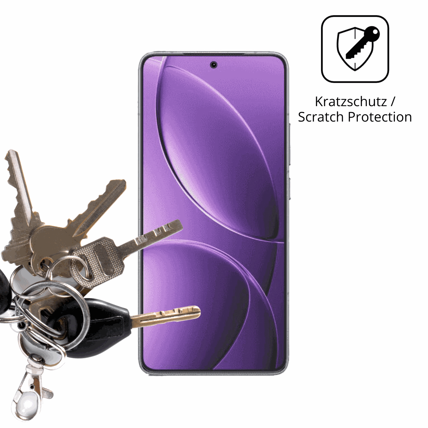 Schutz gegen Kratzer auf dem Xiaomi Redmi K80 Glas durch Schlüssel oder Ähnliches