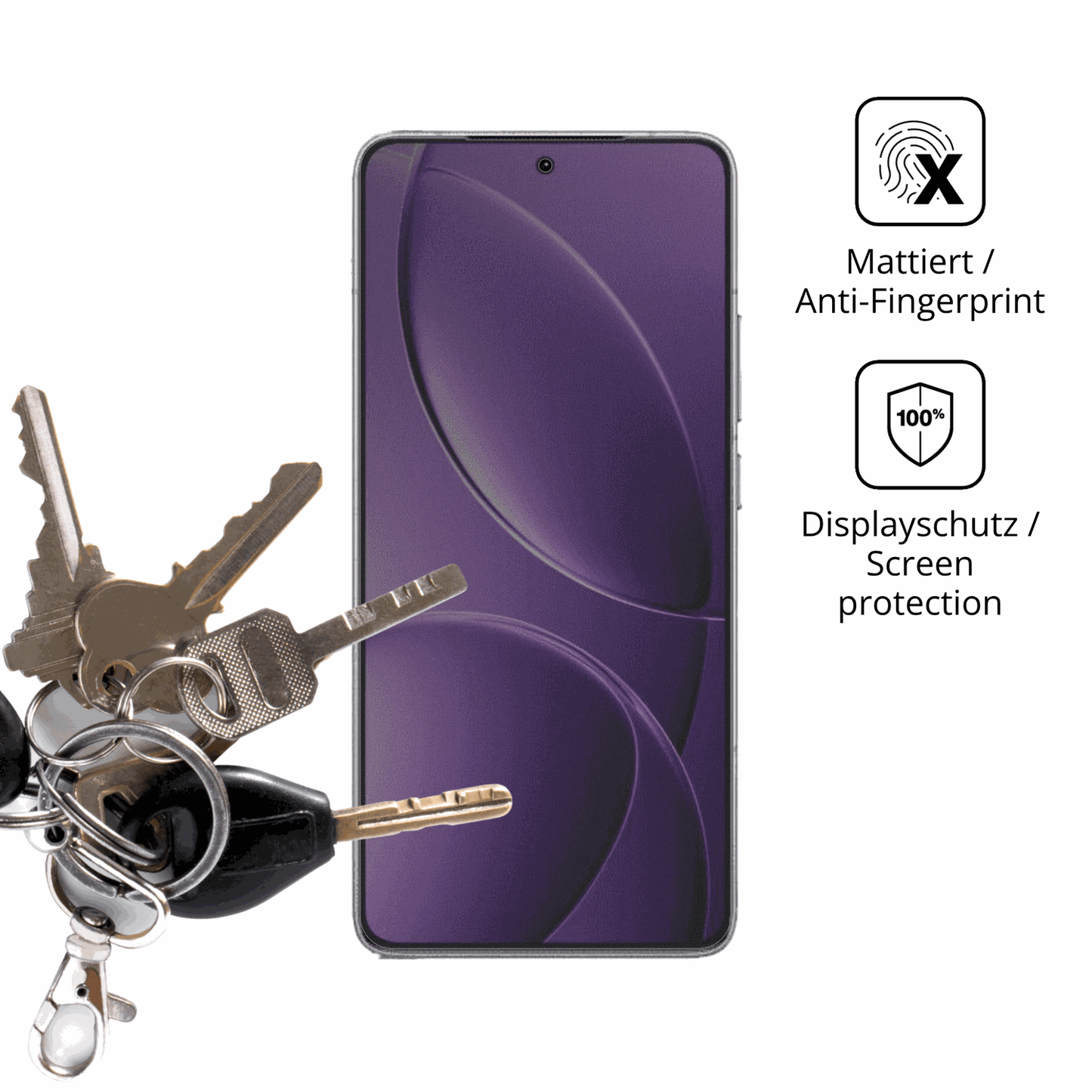 dipos Displayschutz für Xiaomi Redmi K80, mattierte Oberfläche, Blickschutzfilter und perfekter Passform