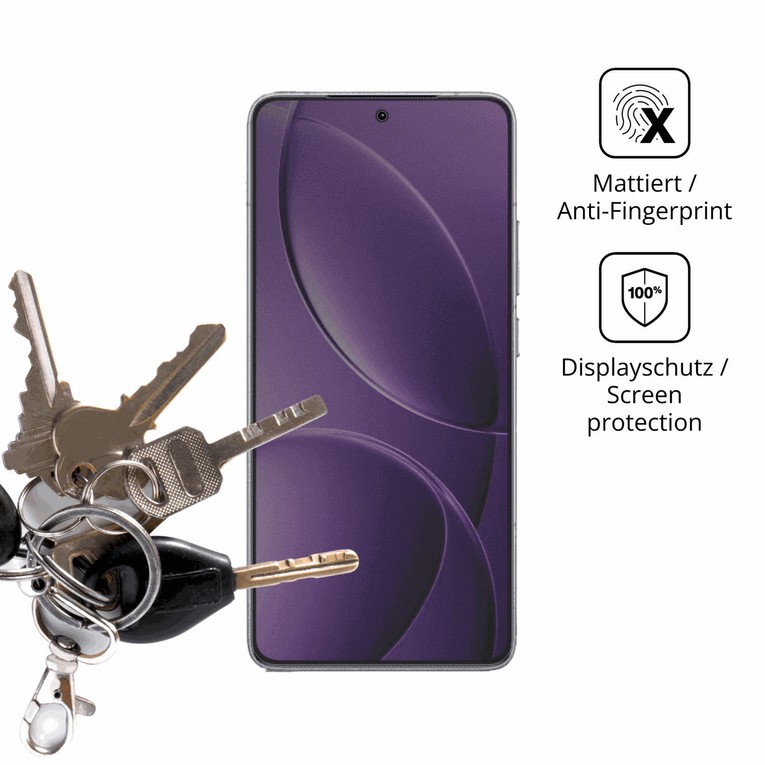 dipos Displayschutz für Xiaomi Redmi K80, mattierte Oberfläche, Blickschutzfilter und perfekter Passform