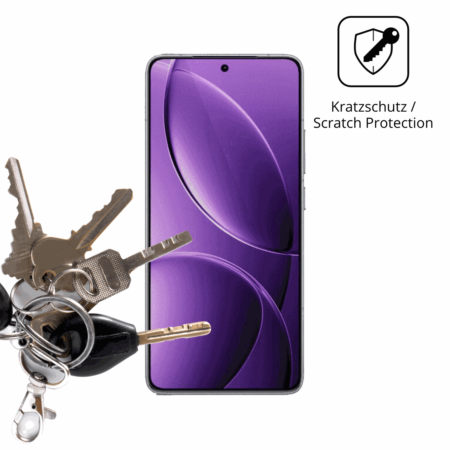 Schutz gegen Kratzer auf dem Xiaomi Redmi K80 Glas durch Schlüssel oder Ähnliches