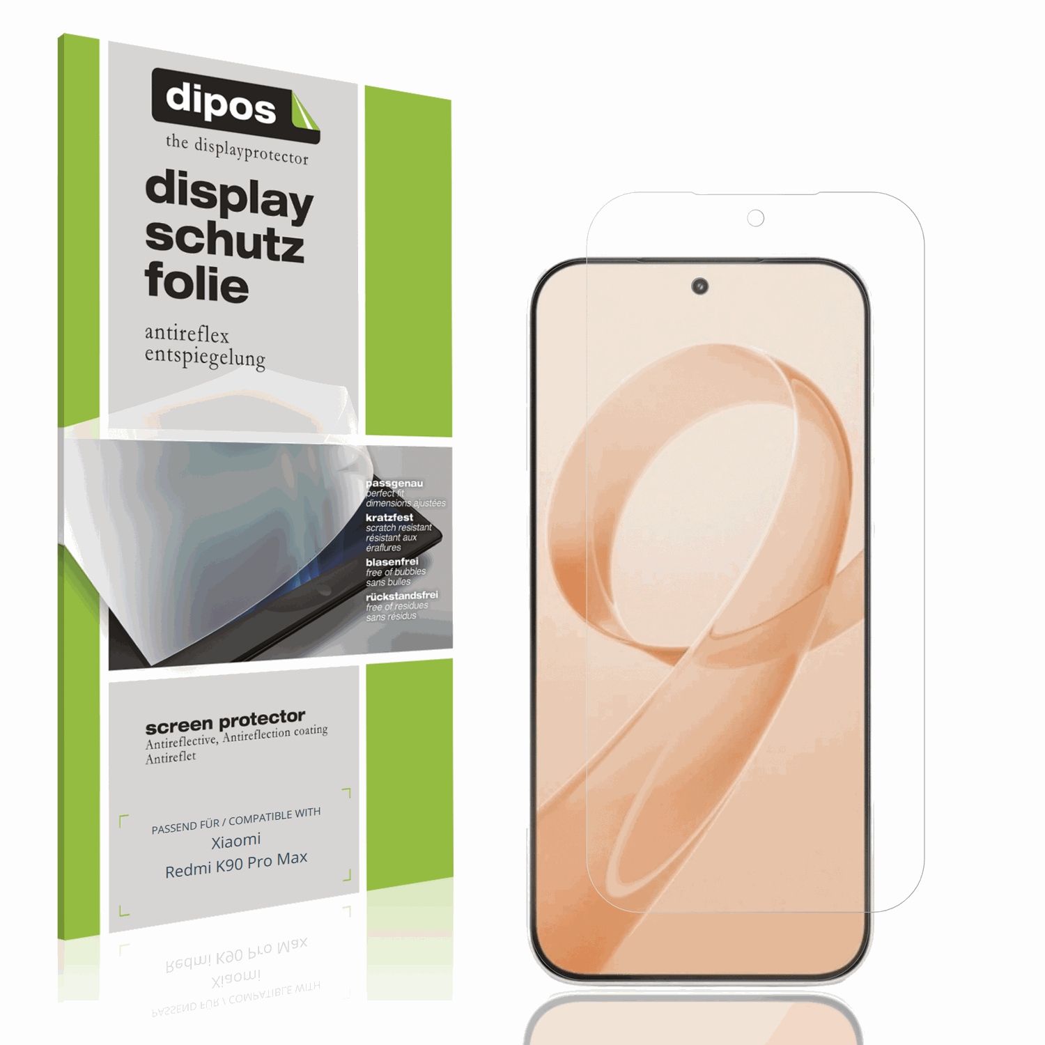 Matte Displayschutzfolie von dipos passend für xiaomiredmi k90 pro max, präziser Zuschnitt und blasenfrei montiert