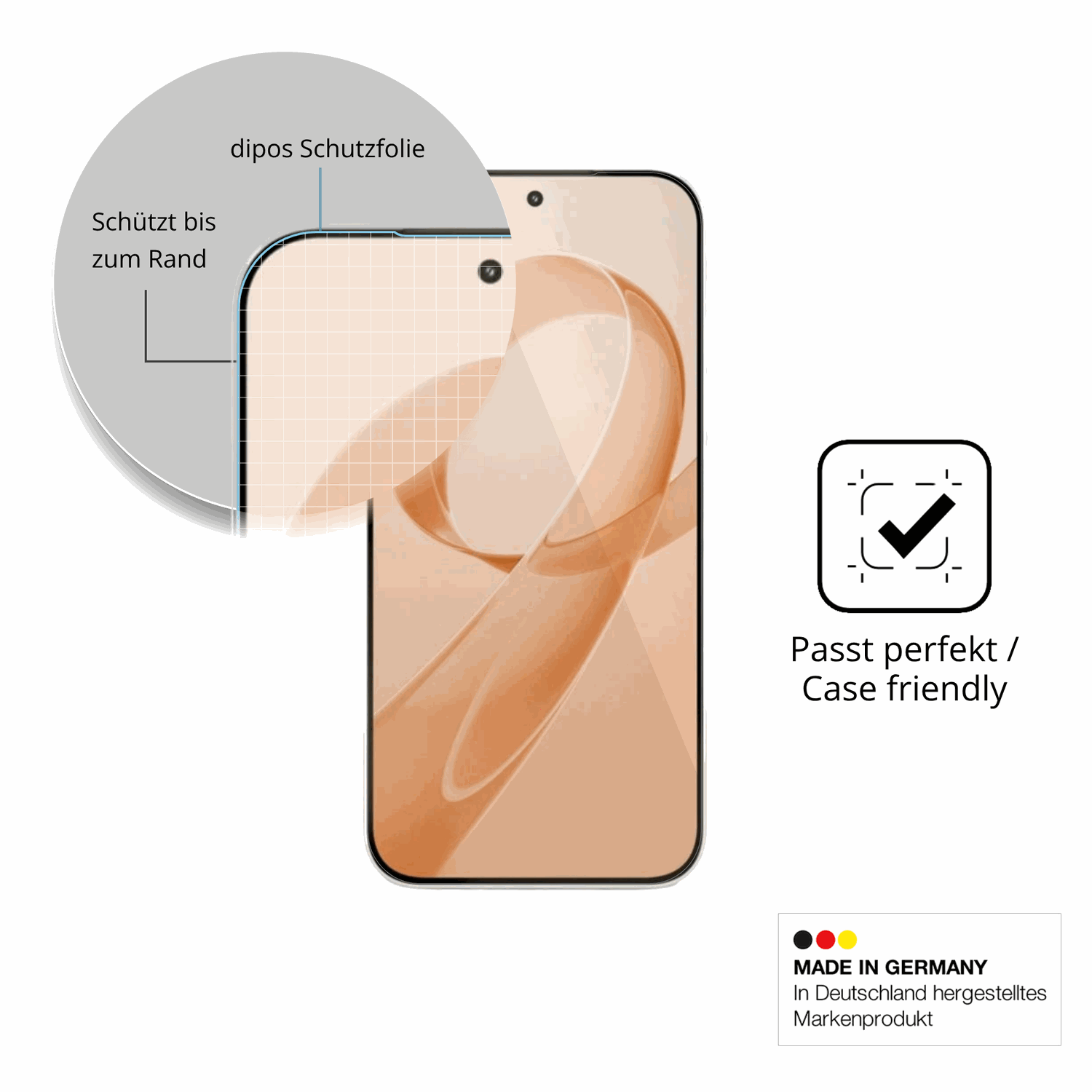Besonders flexibler Displayschutz mit Anti-Shock-Schicht im Materialmix