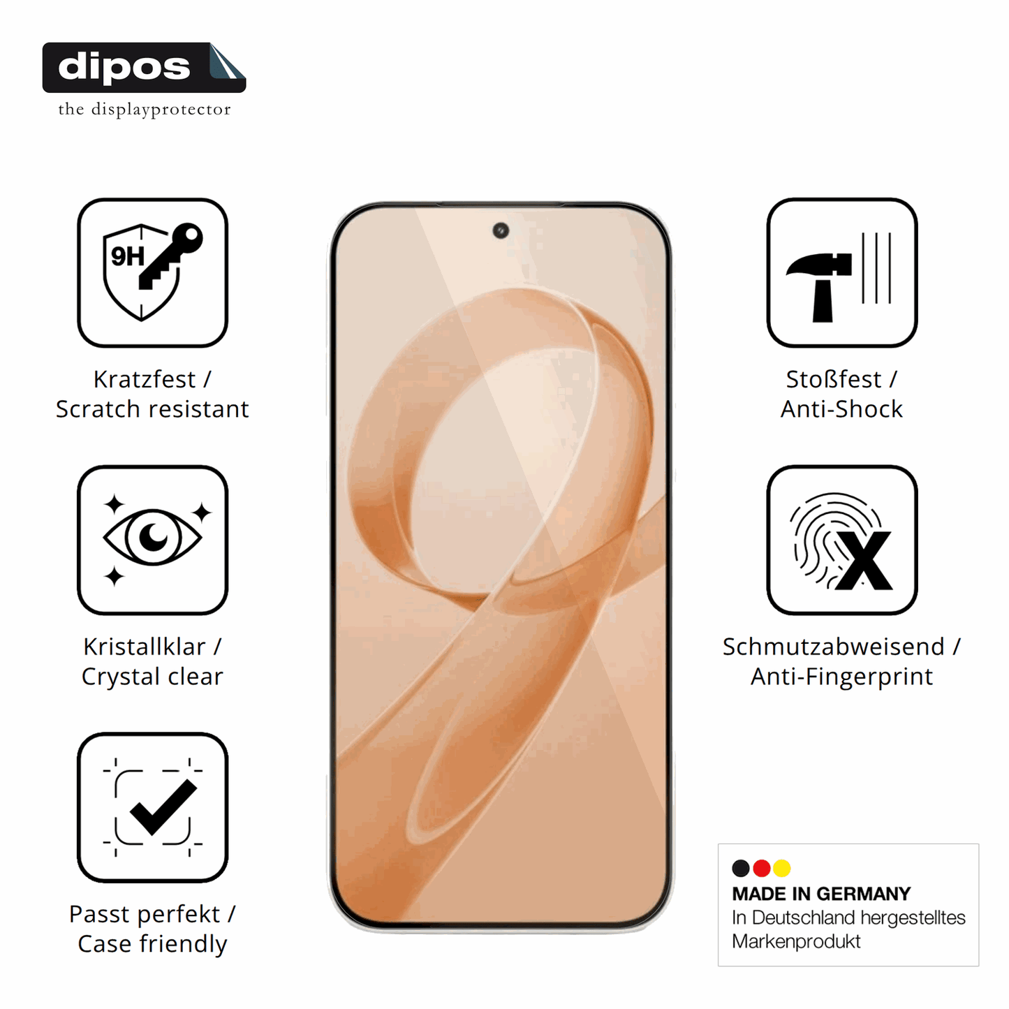 Displayschutz hergestellt in Deutschland, höchste Qualität made in Germany