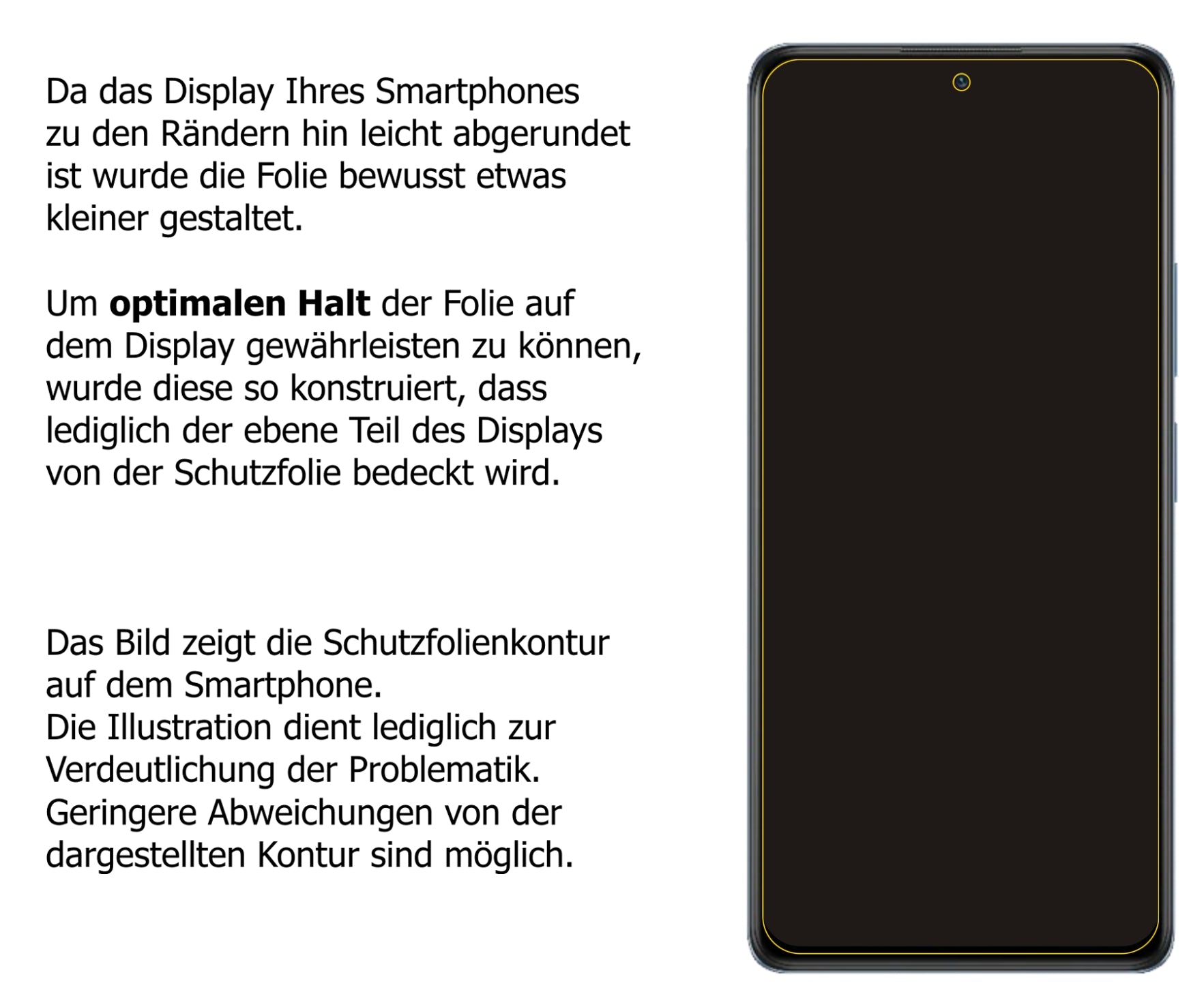 Schutzfolie mit optimaler Passform, zur Verwendung mit Hüllen geeignet