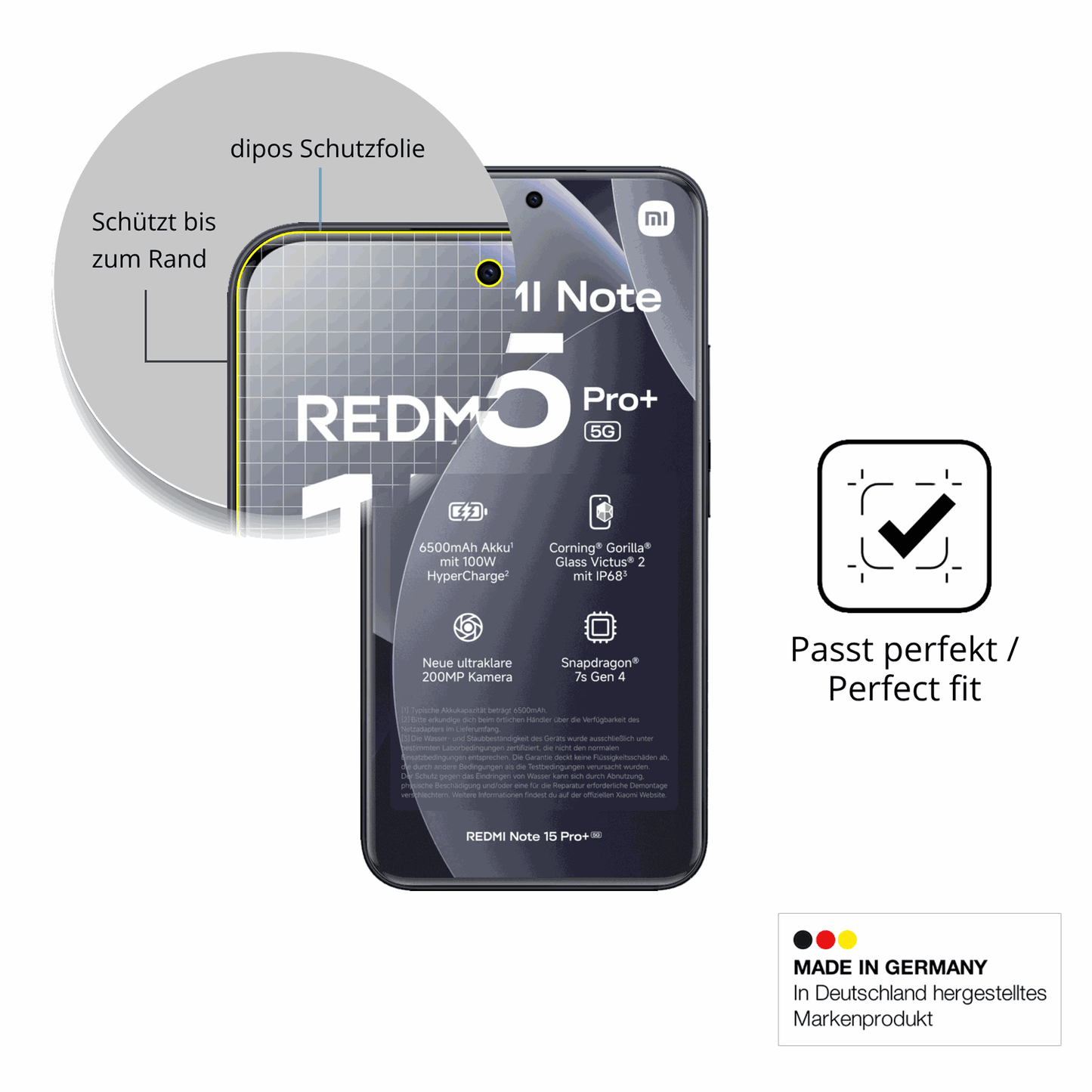 Besonders flexibler Displayschutz mit Anti-Shock-Schicht im Materialmix
