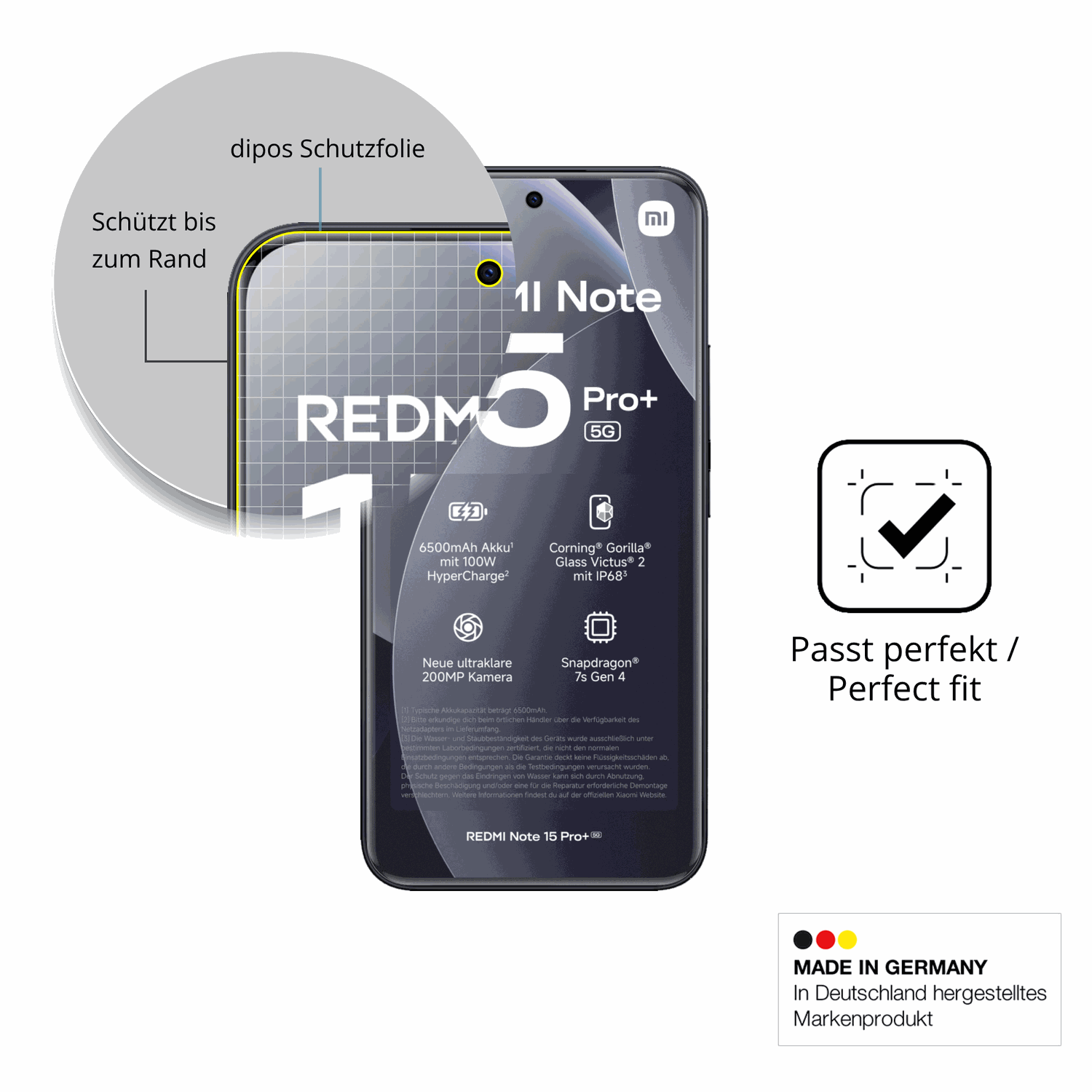 Besonders flexibler Displayschutz mit Anti-Shock-Schicht im Materialmix