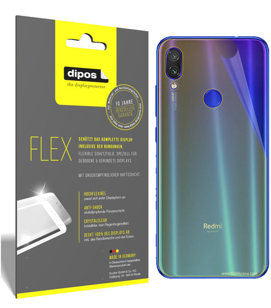 Klare Displayschutzfolie von dipos passend für Xiaomi Redmi Note 7S Rückseite, 100% Displayabdeckung und blasenfreie Montage