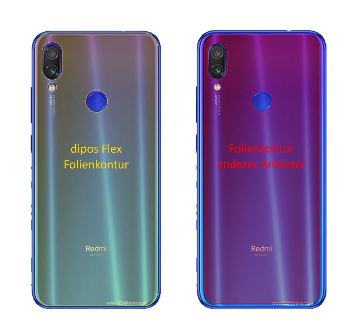 dipos FLEX 2x Clear Screen Protector for Xiaomi Redmi Note 7S Rückseite