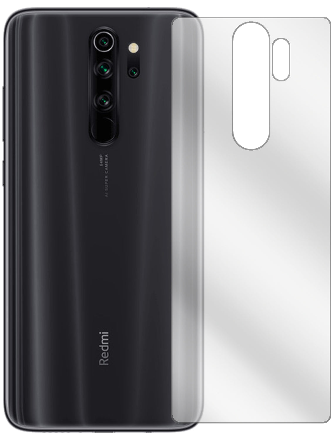 2x Schutzfolie klar für Xiaomi Redmi Note 8 Pro Rückseite Display-Schutzfolie