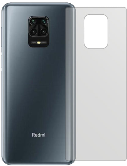 XiaomiRedmi Note 9 Pro Rückseite mit aufgebrachter dipos Displayschutzfolie, die lästige Fingerabdrücke minimiert