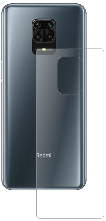 XiaomiRedmi Note 9 Pro Rückseite mit aufgebrachter dipos Panzerfolie, die lästige Fingerabdrücke minimiert
