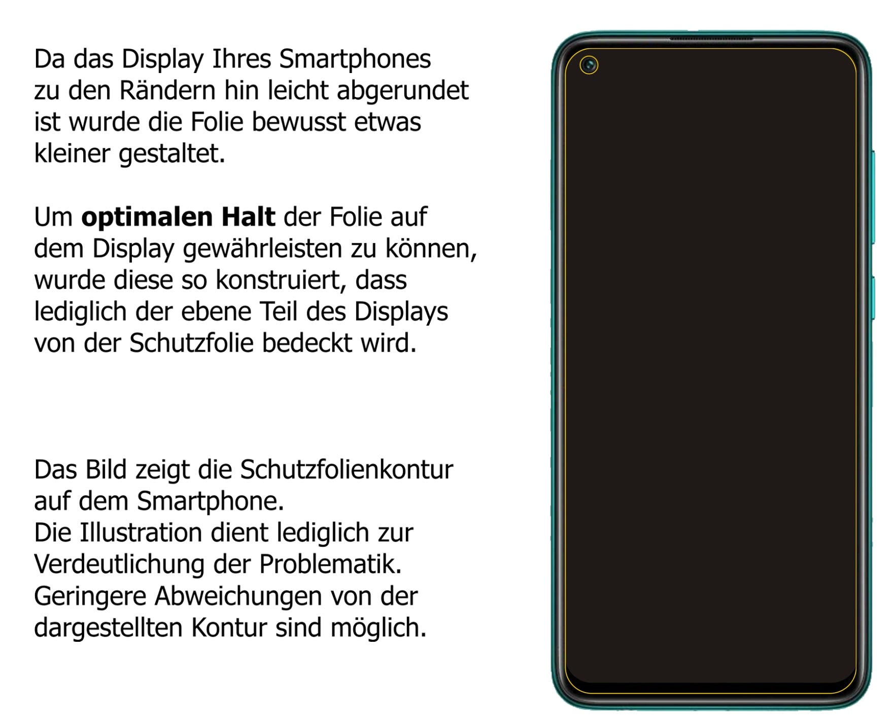 Schutzfolie mit optimaler Passform, zur Verwendung mit Hüllen geeignet