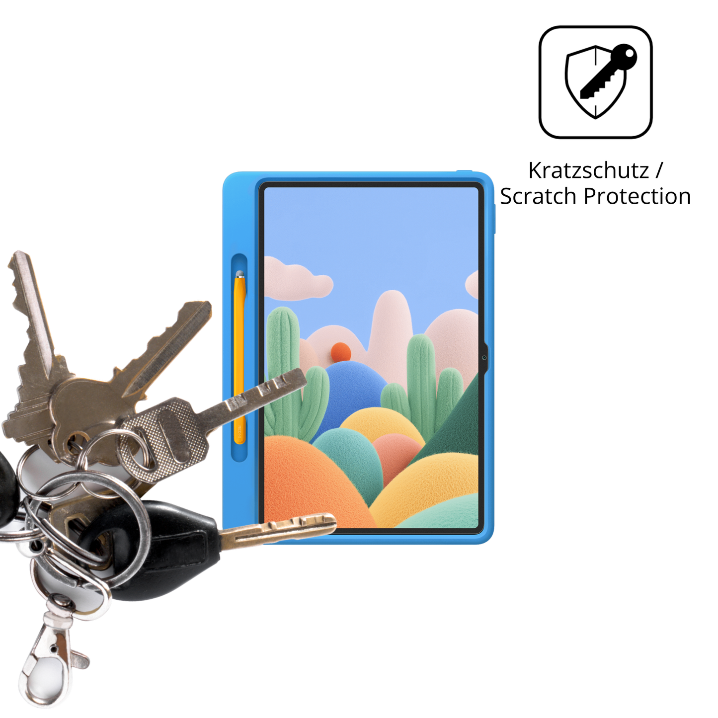 Schutz gegen Kratzer auf dem Xiaomi Redmi Pad 2 Play Bundle Glas durch Schlüssel oder Ähnliches