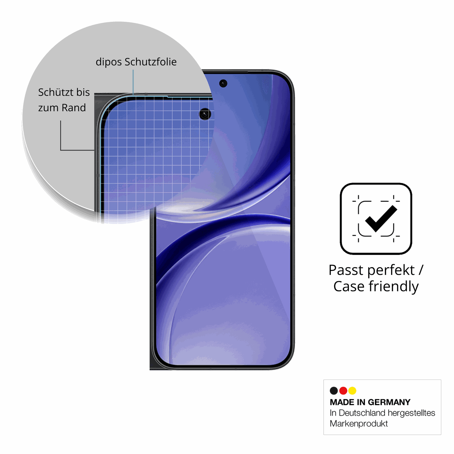Besonders flexibler Displayschutz mit Anti-Shock-Schicht im Materialmix