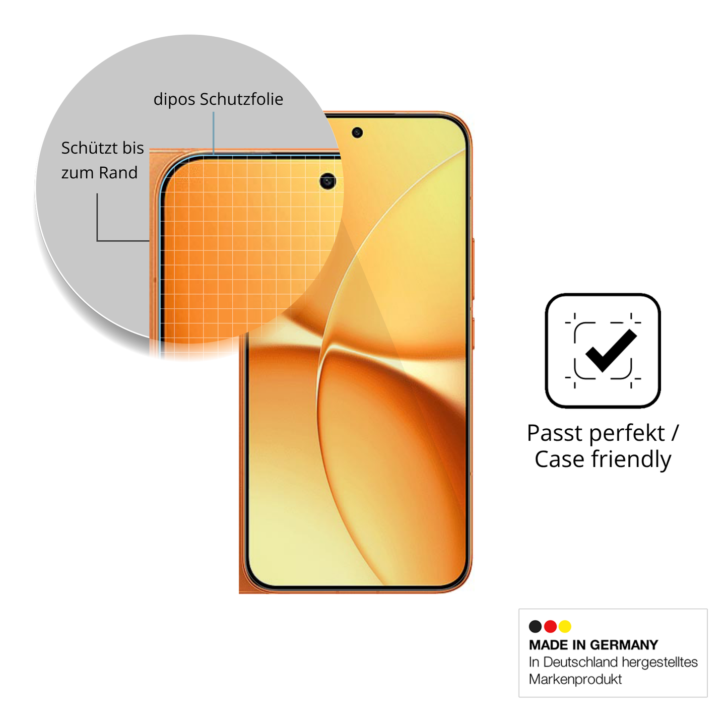 Besonders flexibler Displayschutz mit Anti-Shock-Schicht im Materialmix