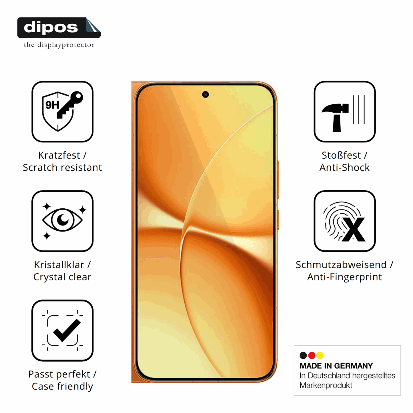 Displayschutz hergestellt in Deutschland, höchste Qualität made in Germany
