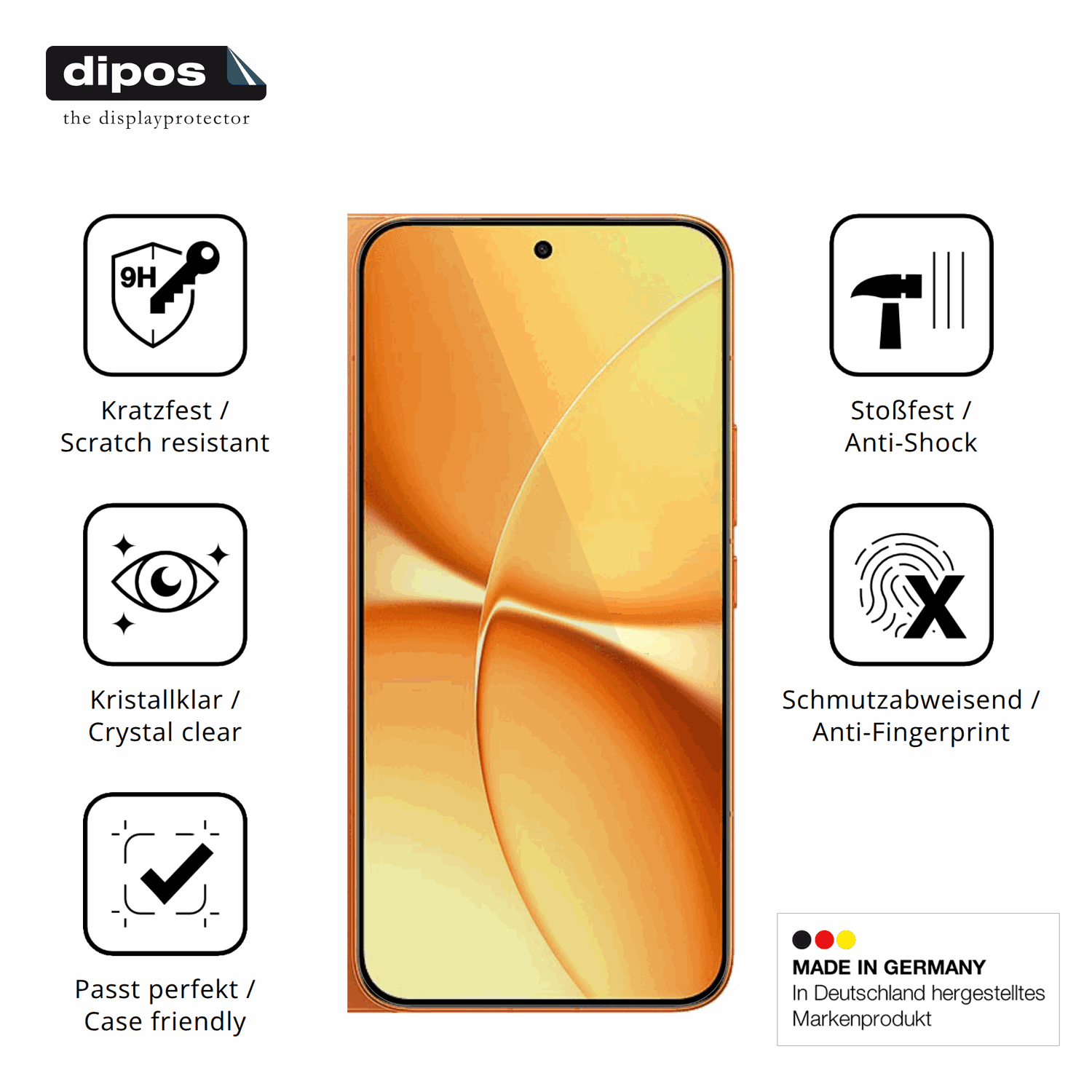 Displayschutz hergestellt in Deutschland, höchste Qualität made in Germany
