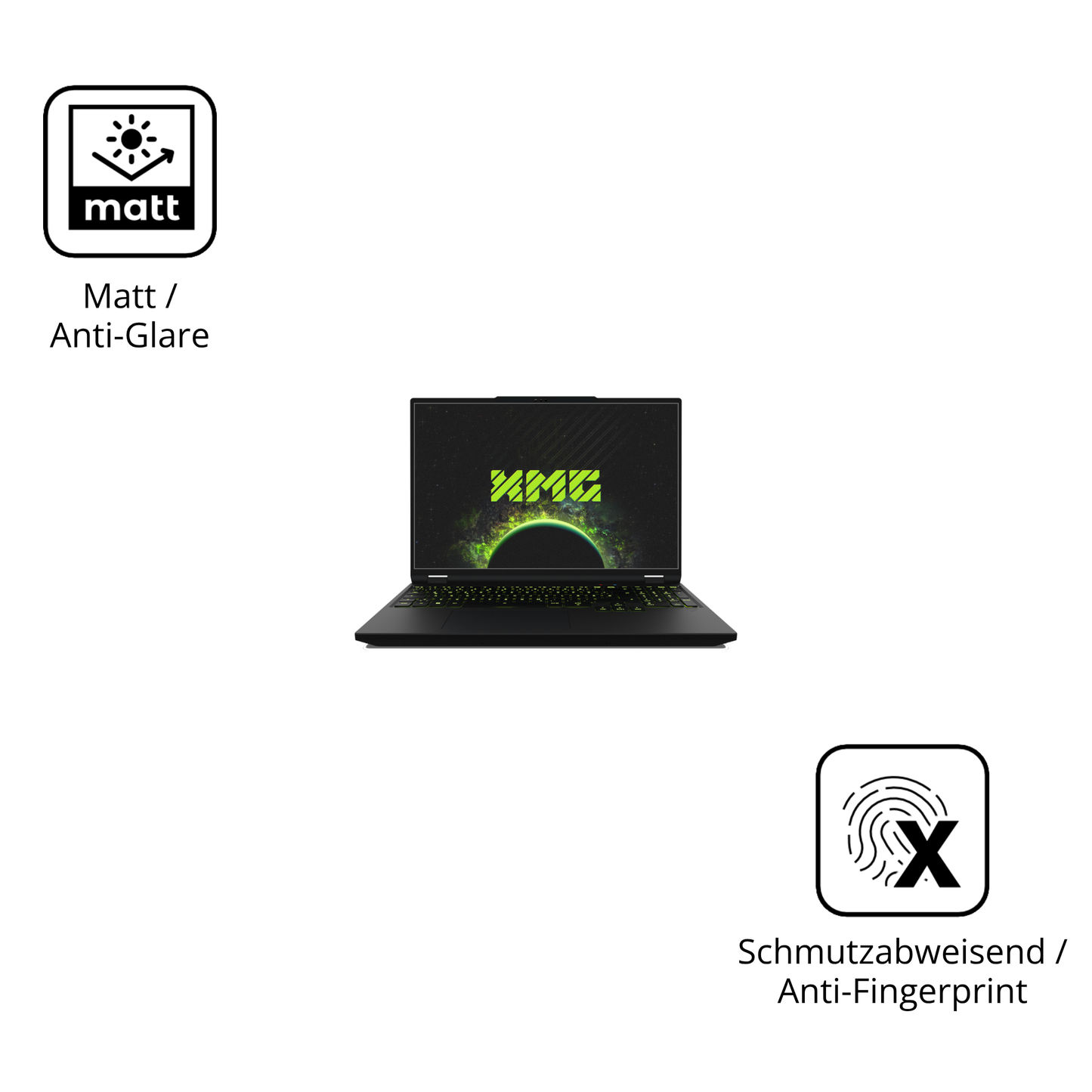 Dünne und entspiegelnde Folie passend zugeschnitten für XMG Apex 16 Max