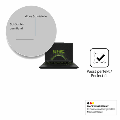 Schutz gegen Kratzer auf dem XMG Apex 16 Max Glas durch Schlüssel oder Ähnliches