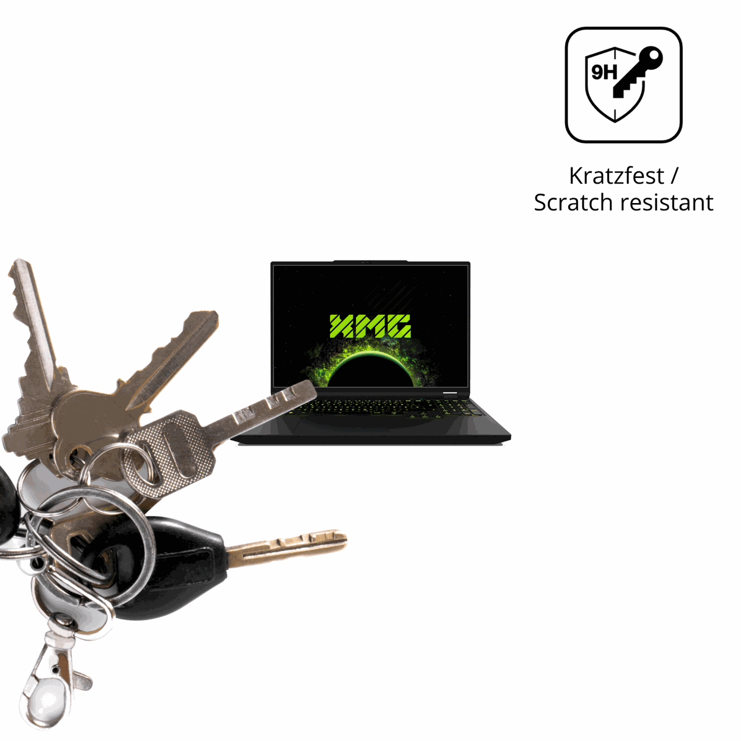 dipos Displayschutz für XMG Apex 16 Max, transparente Oberfläche, perfekte Passform auch für die Rundungen
