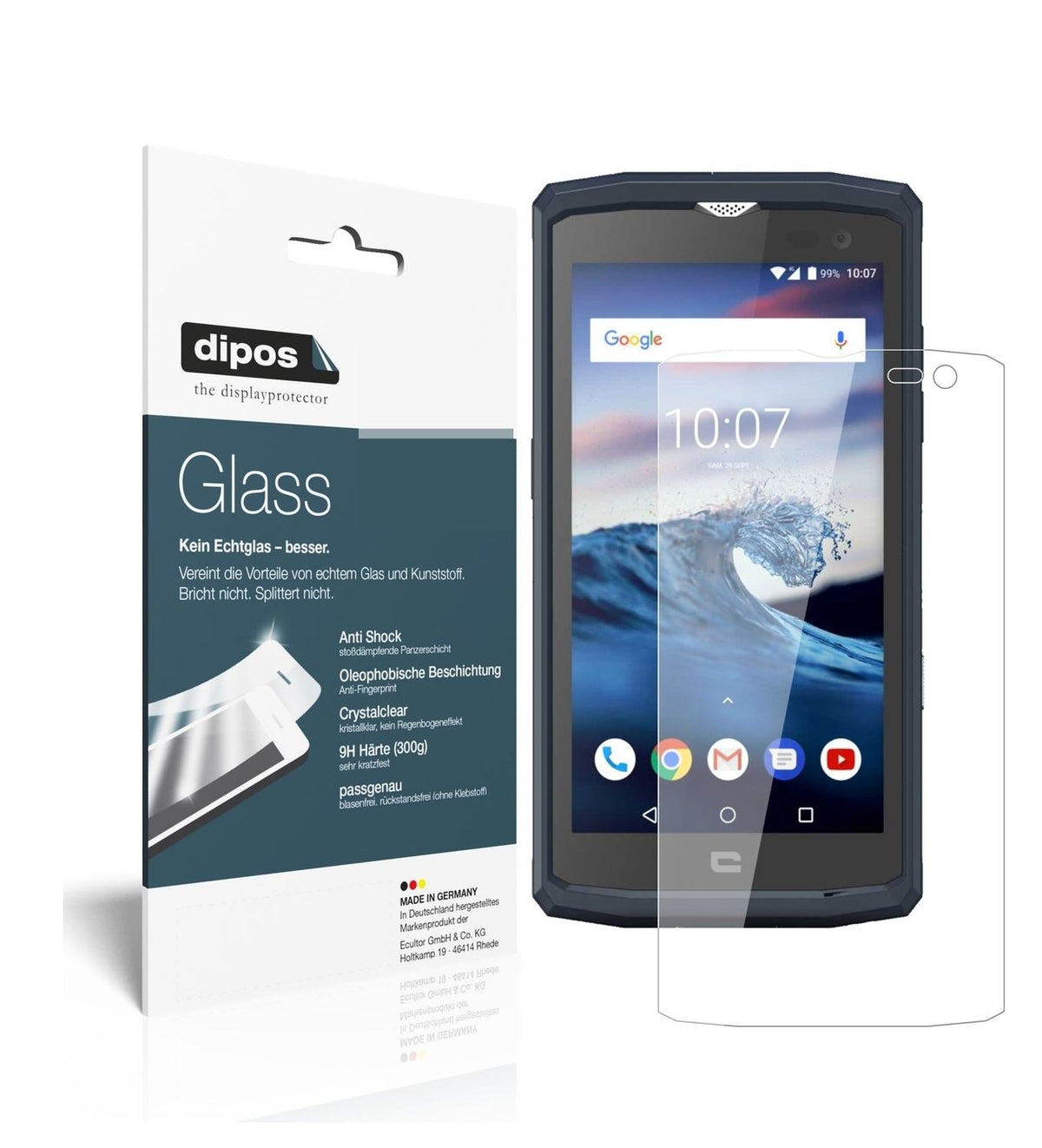 9H Clear Screen Protector for Crosscall Core X3 – Shatterproof, Crystal Clear | dipos