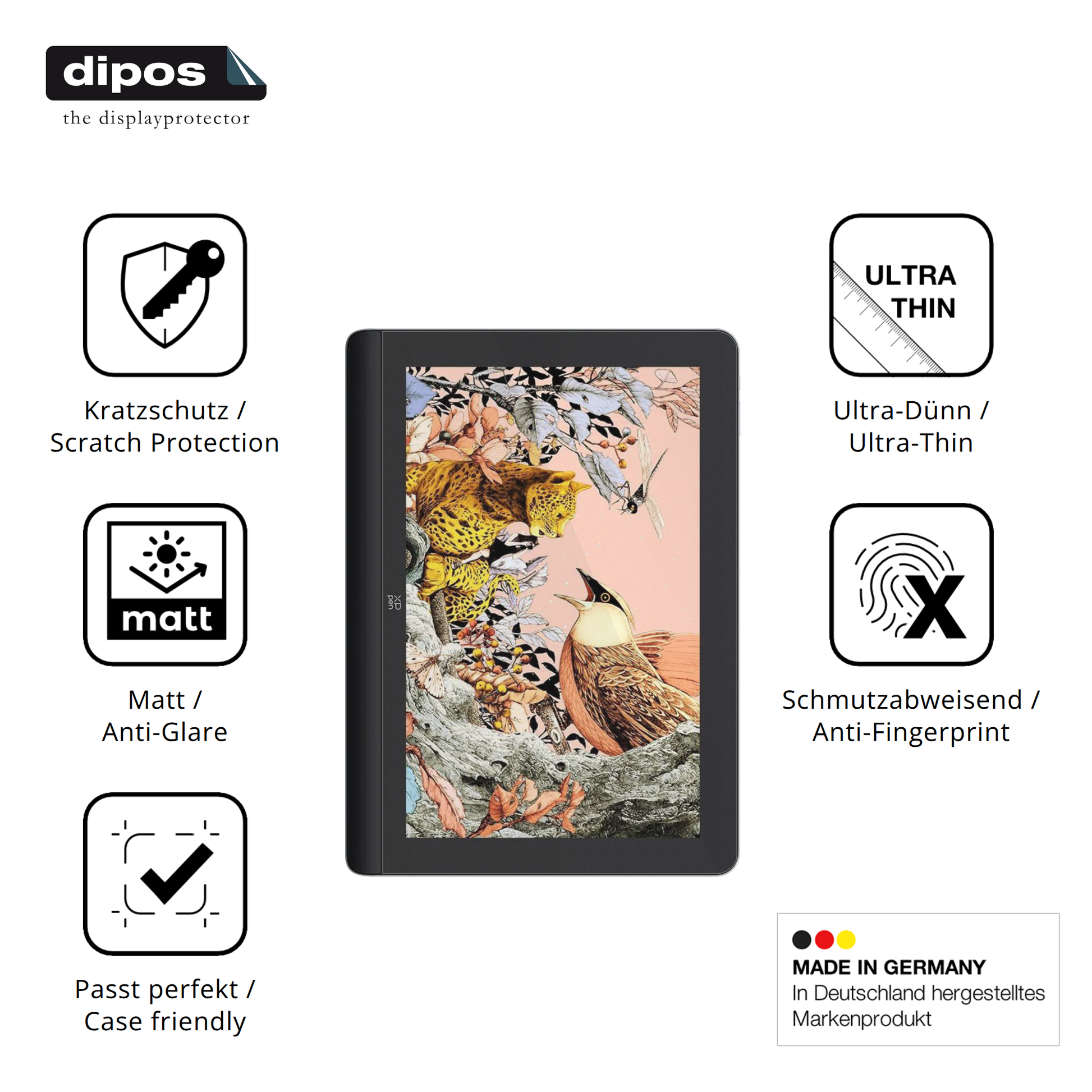 Displayschutz hergestellt in Deutschland, höchste Qualität made in Germany