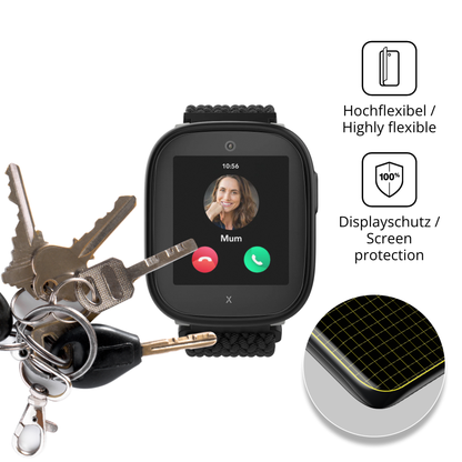 dipos Displayschutz für Xplora X6 Play eSIM (2. Generation), transparente Oberfläche, perfekte Passform auch für die Rundungen