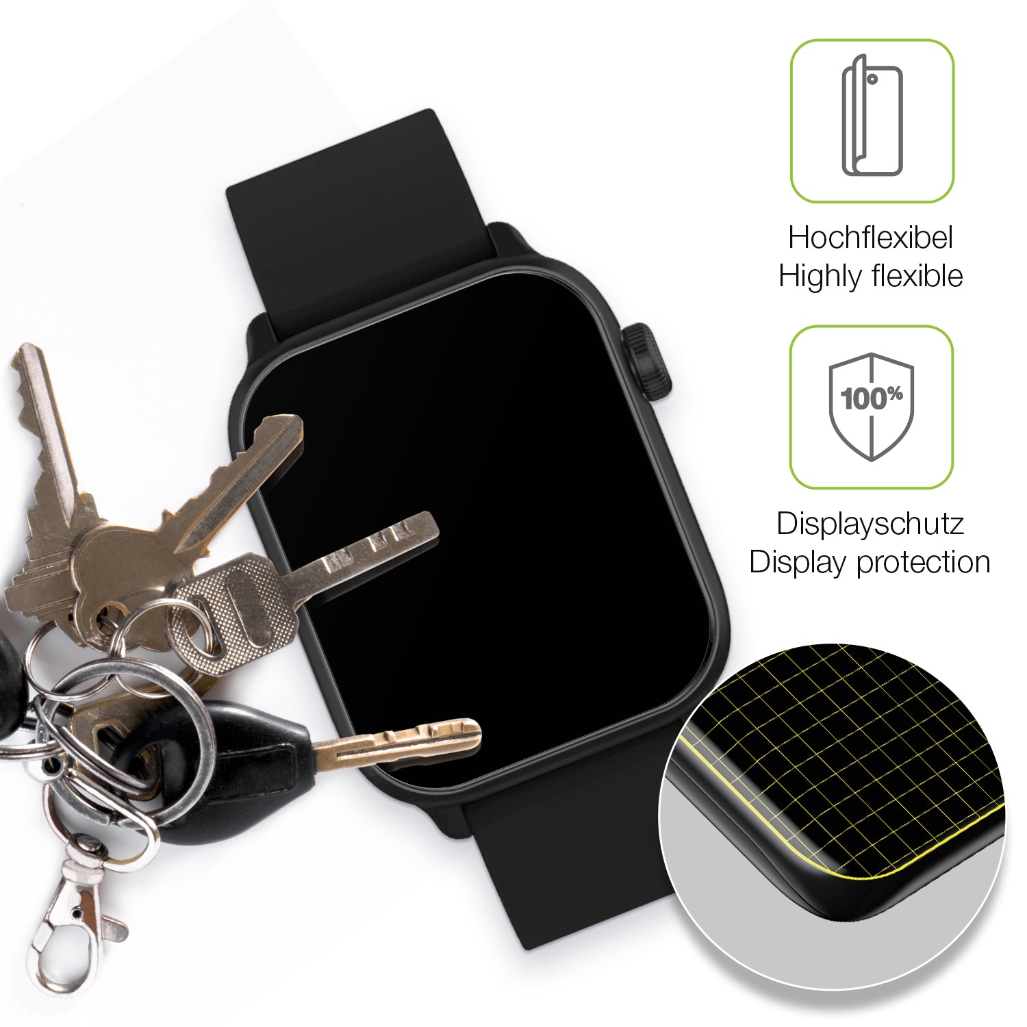 dipos Displayschutz für Xplora Xmove, transparente Oberfläche, perfekte Passform auch für die Rundungen