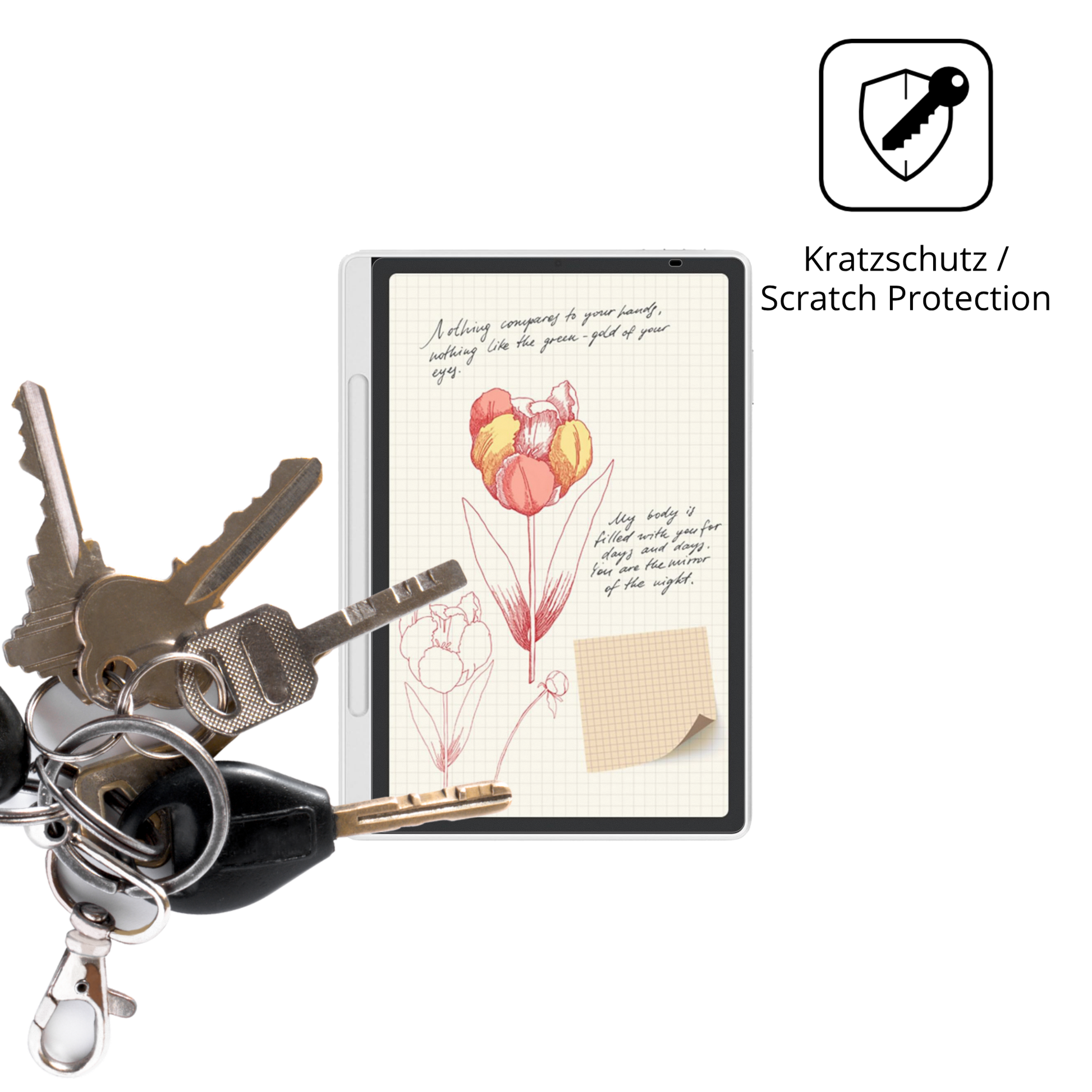 Schutz gegen Kratzer auf dem XP Pen Magic Note Glas durch Schlüssel oder Ähnliches