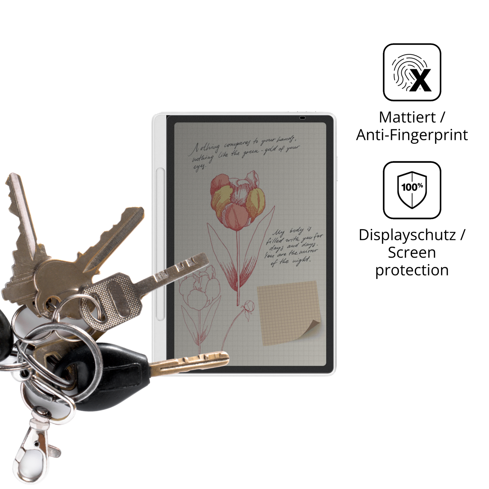 dipos Displayschutz für XP-Pen Magic Note Pad, mattierte Oberfläche, Blickschutzfilter und perfekter Passform