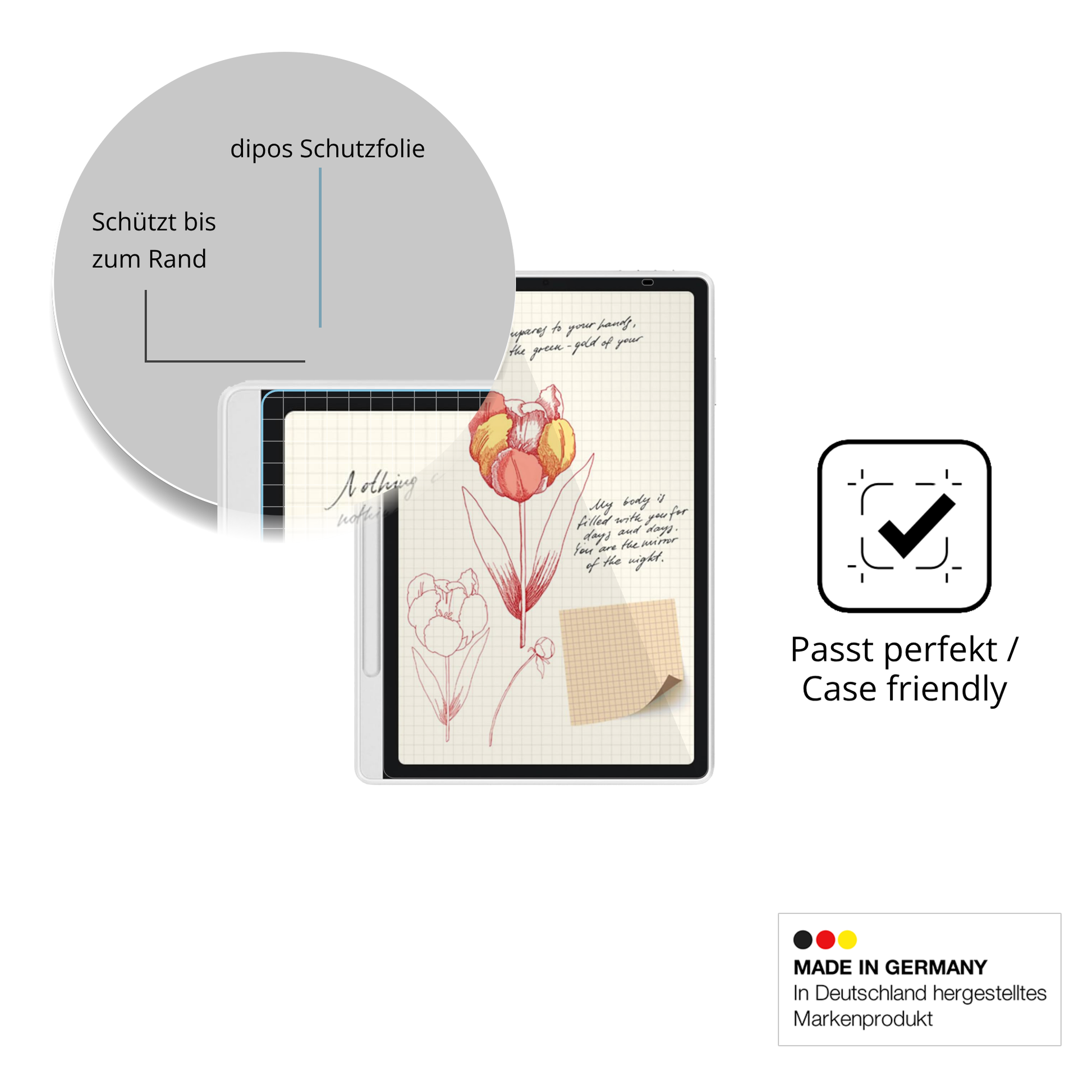 Besonders flexibler Displayschutz mit Anti-Shock-Schicht im Materialmix