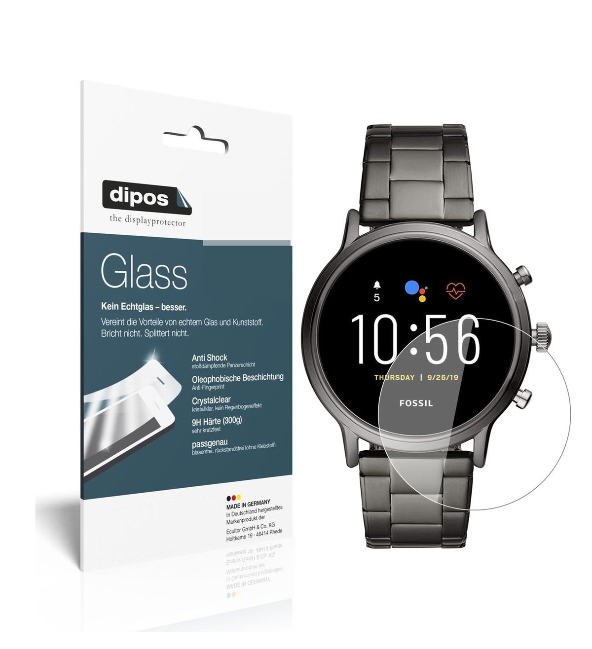 9H Clear Screen Protector for Fossil Gen 5 Smartwatch – Shatterproof, Crystal Clear
