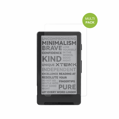 XteinkX4 eReader mit aufgebrachter dipos Displayschutzfolie, die lästige Fingerabdrücke minimiert